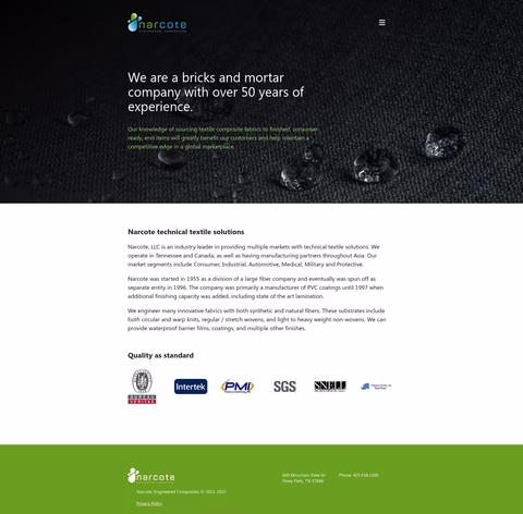 Narcote-Engineered-Composites Homepage 1440px
