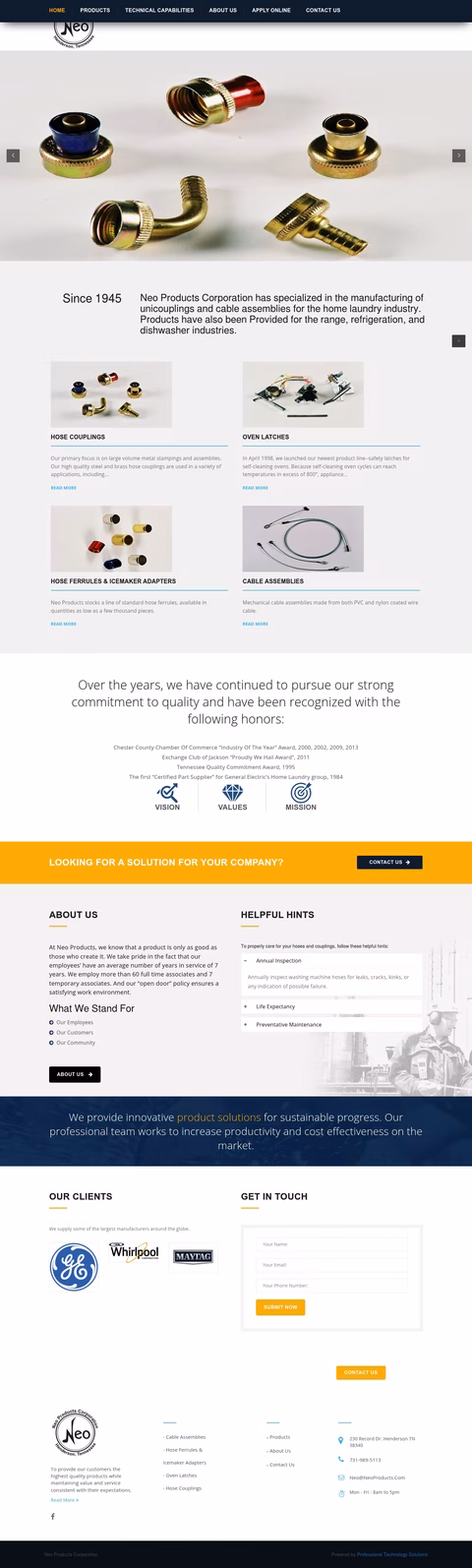 Neo-Products Homepage 1440px
