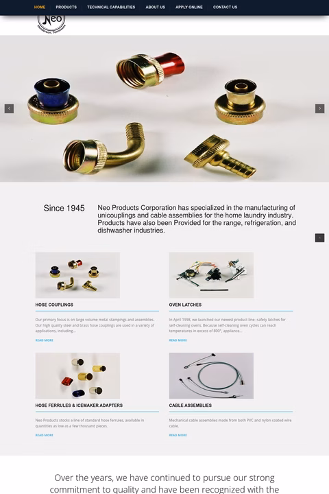 Neo-Products Homepage 1440px