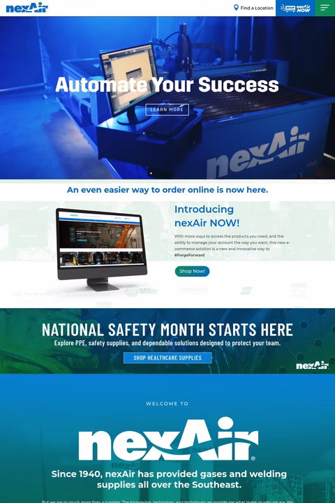 Nexair Homepage 1440px