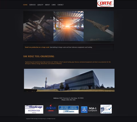 Oak-Ridge-Tool-Engineering Homepage 1440px