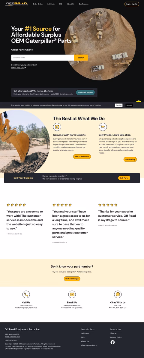 Off-Road-Equipment-Parts Homepage 1440px