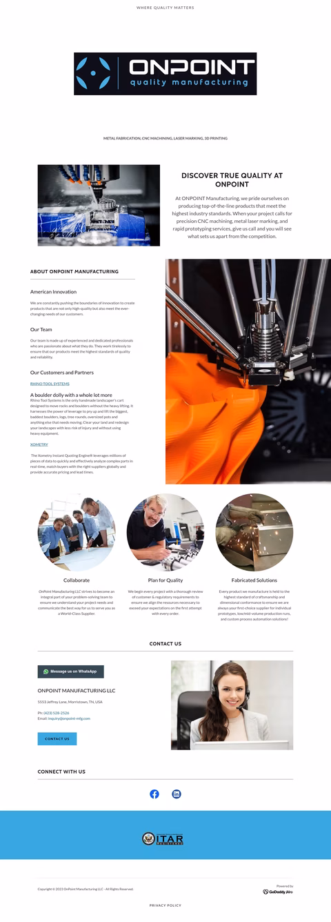 Onpoint-Manufacturing Homepage 1440px