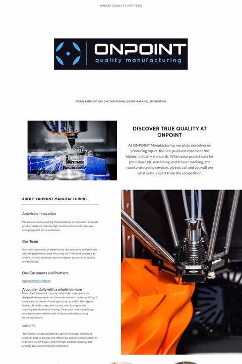 Onpoint-Manufacturing Homepage 1440px
