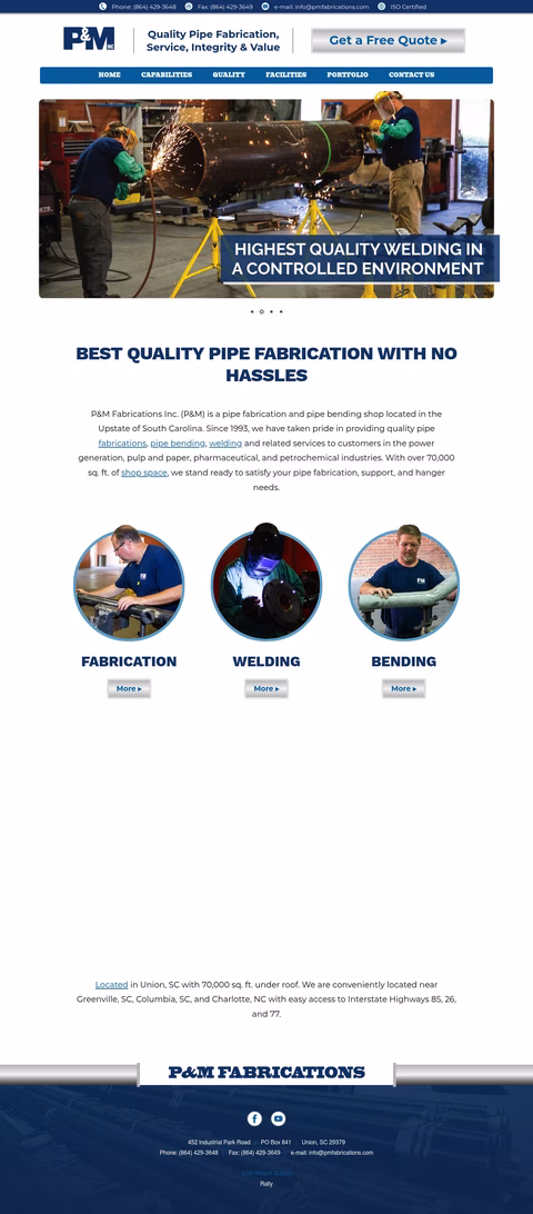 P-M-Fabrications Homepage 1440px