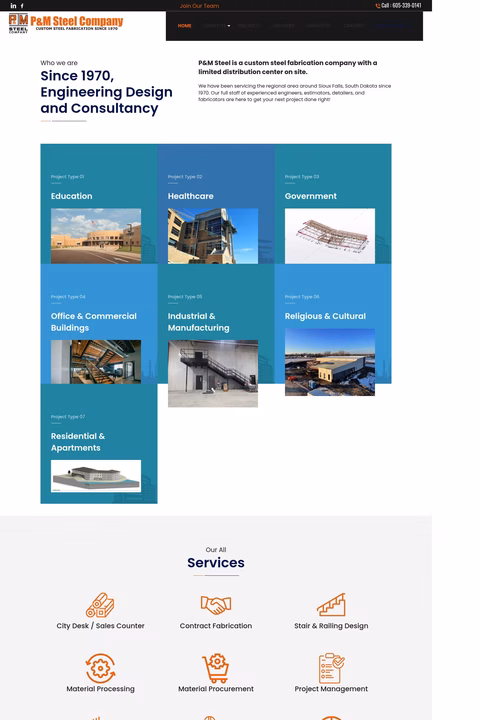 P-M-Steel-Company Homepage 1440px