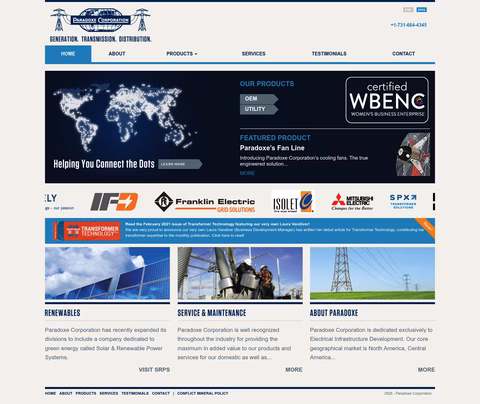 Paradoxe-Corporation Homepage 1440px