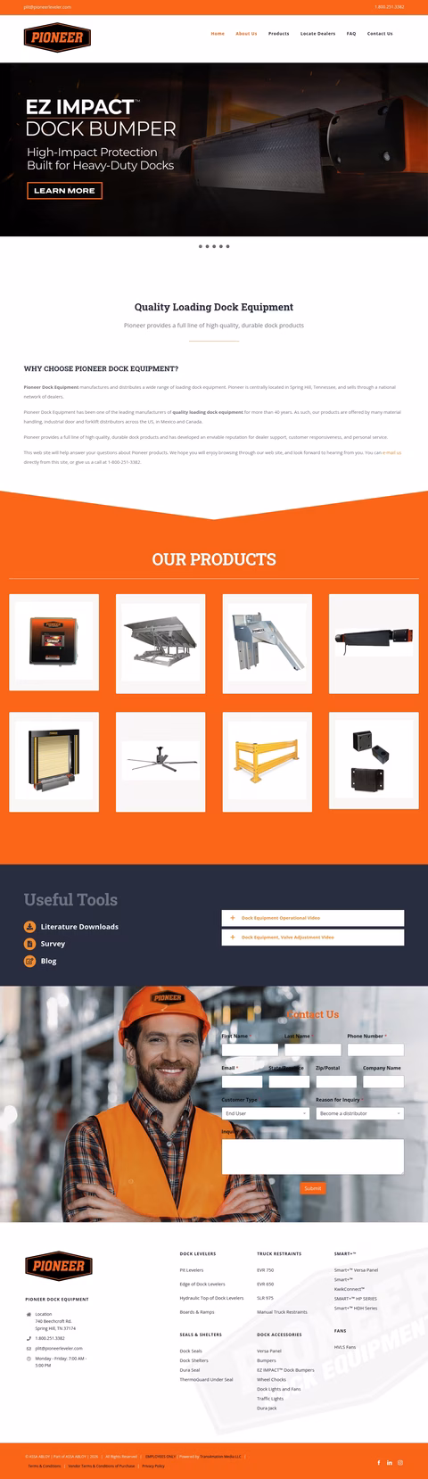 Pioneer-Dock-Equipment Homepage 1440px