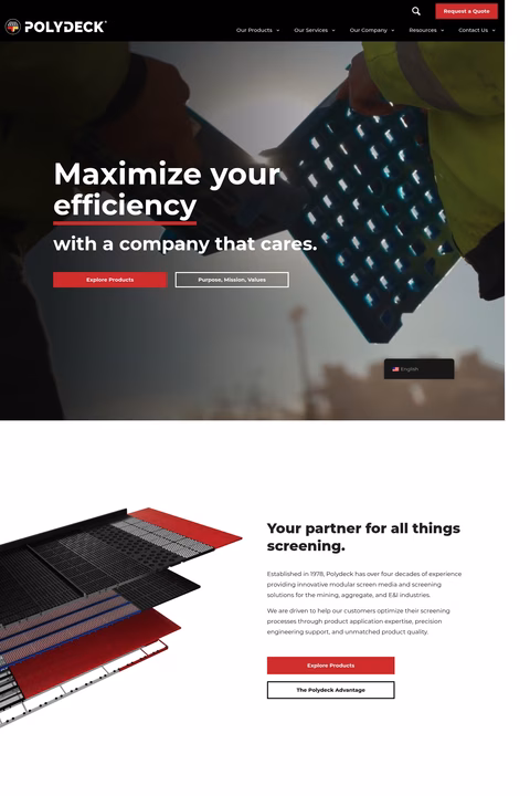 Polydeck-Screen-Corporation Homepage 1440px