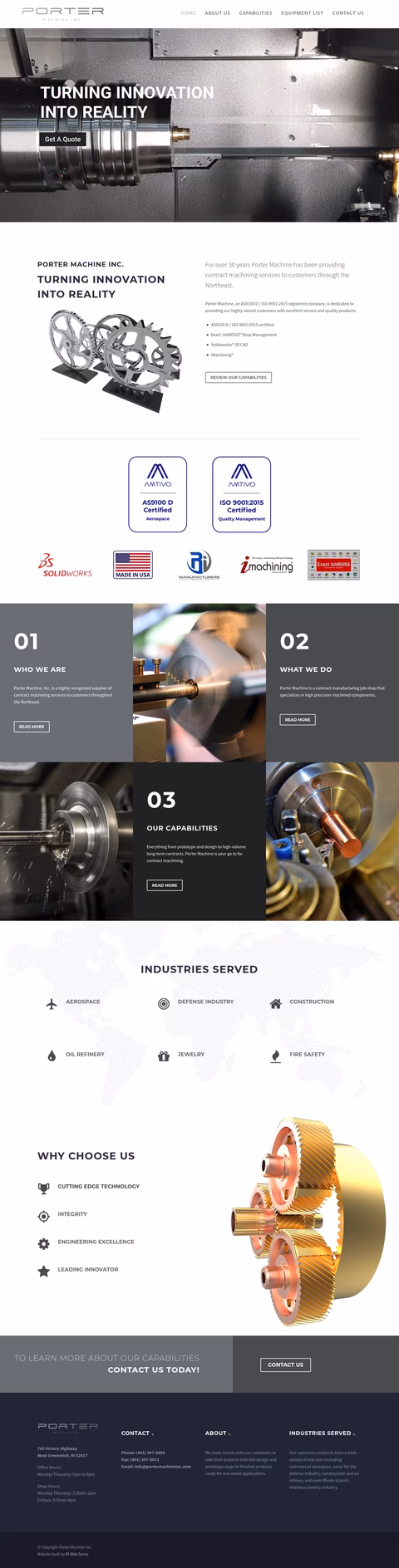 Porter-Machine-Inc Homepage 1440px