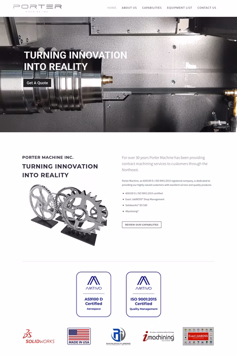 Porter-Machine-Inc Homepage 1440px