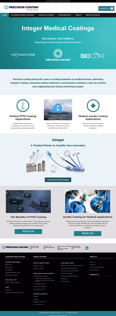 Precision-Coating Homepage 1440px