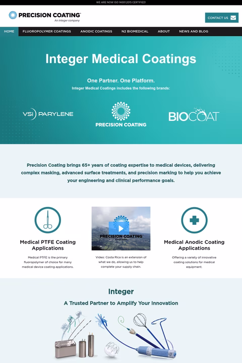 Precision-Coating Homepage 1440px