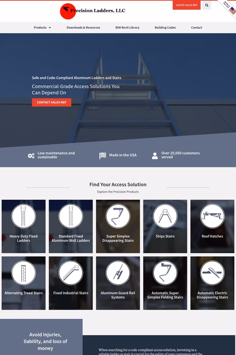 Precision-Ladders Homepage 1440px