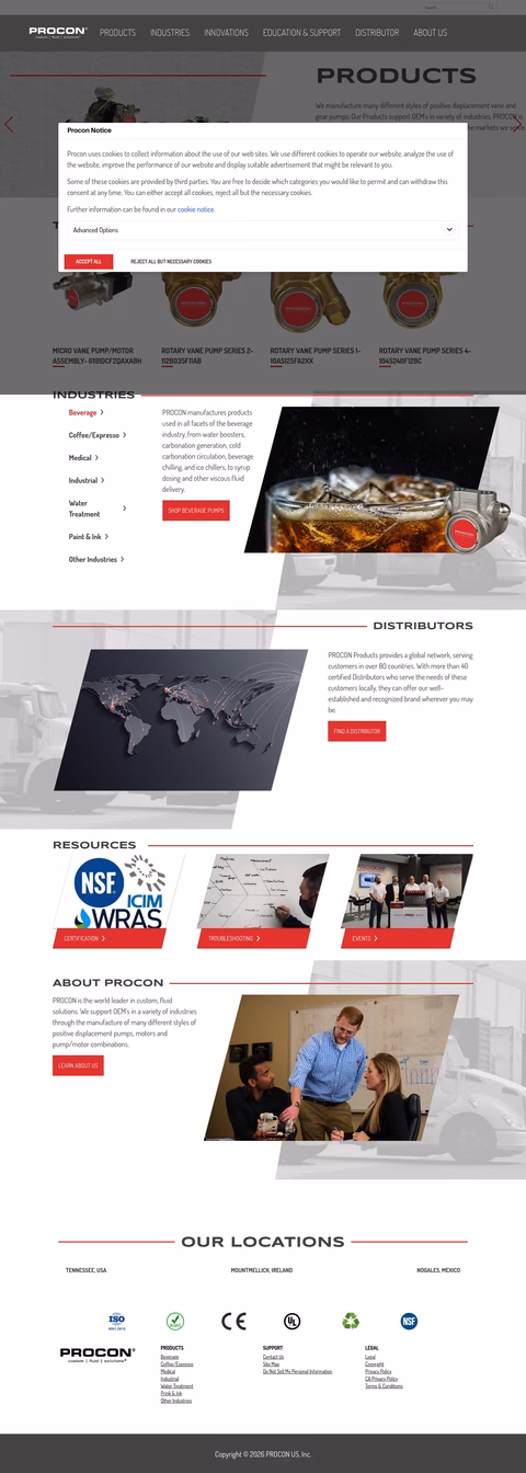 Procon-Products Homepage 1440px