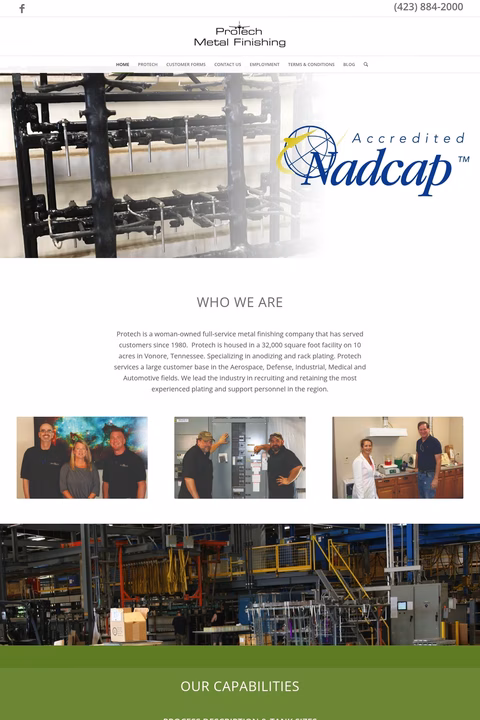 Protech-Metal-Finishing Homepage 1440px
