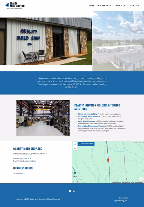Quality-Mold-Shop Homepage 1440px