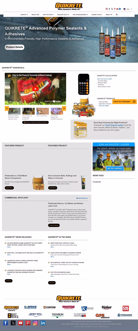 Quikrete Homepage 1440px