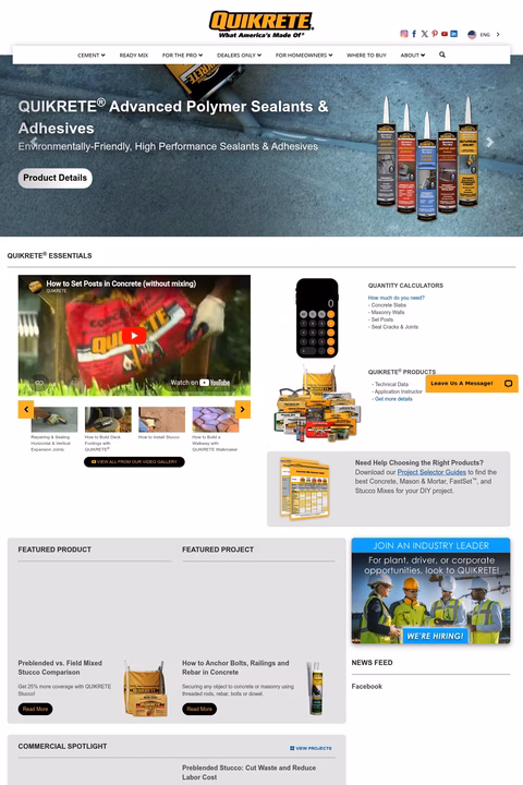 Quikrete Homepage 1440px