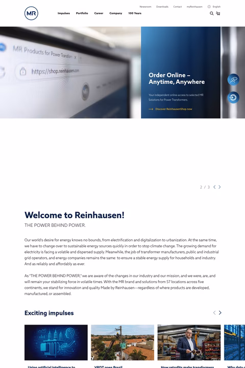 Reinhausen-Manufacturing Homepage 1440px