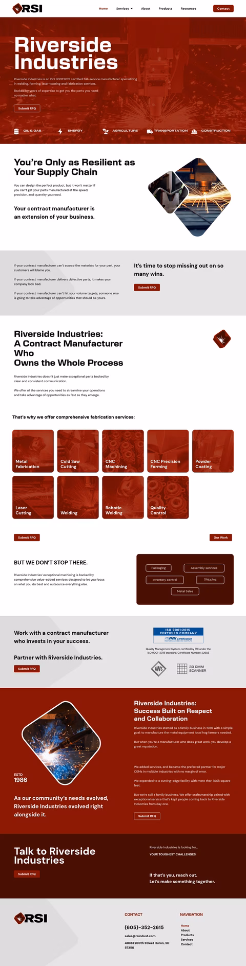 Riverside-Industries Homepage 1440px