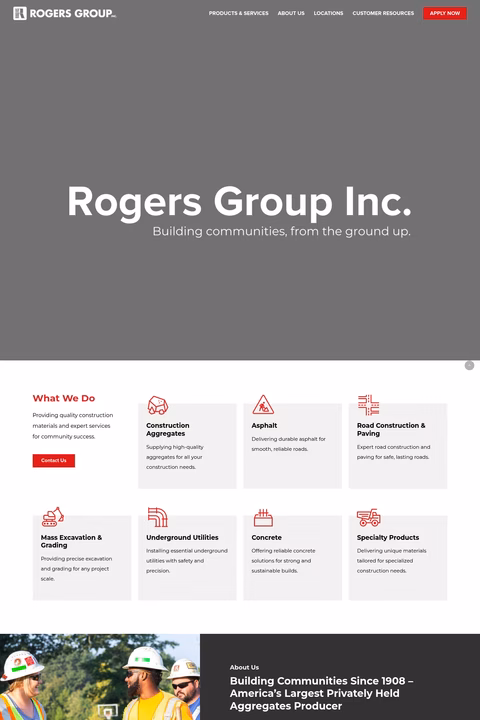 Rogers-Group-Inc Homepage 1440px