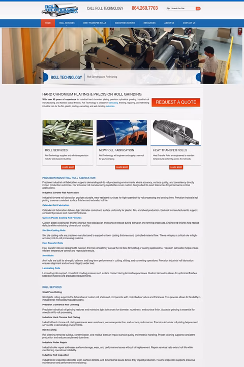 Roll-Technology Homepage 1440px