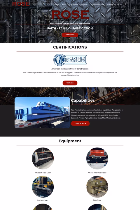 Rose-Fabricating Homepage 1440px