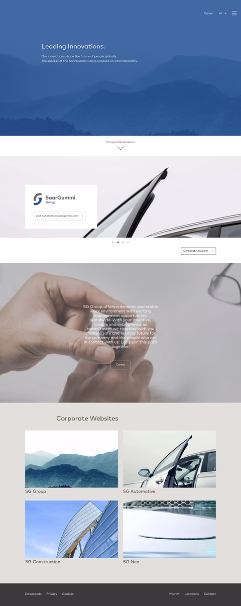 Saargummi-Group Homepage 1440px