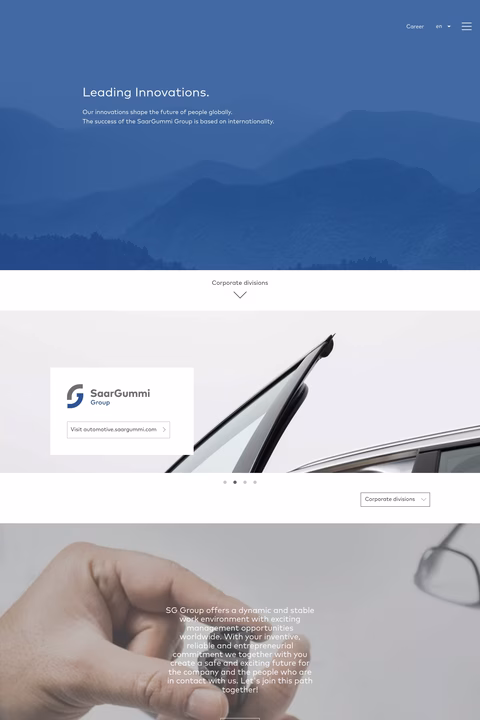 Saargummi-Group Homepage 1440px