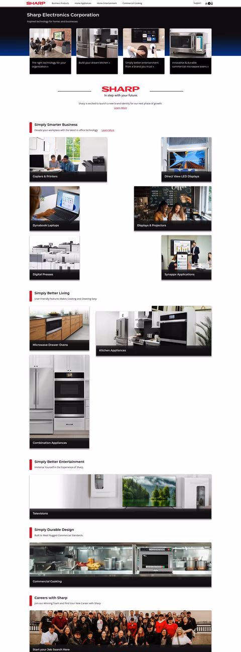 Sharp-Electronics-Corporation Homepage 1440px