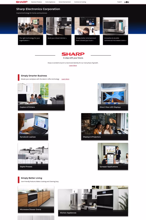 Sharp-Electronics-Corporation Homepage 1440px