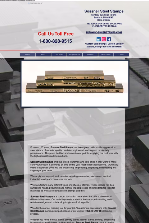 Sossner-Steel-Stamps Homepage 1440px