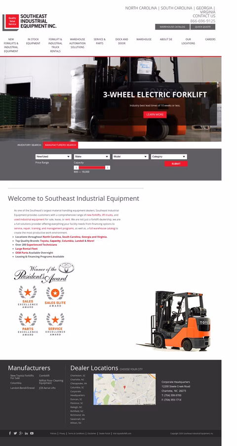 Southeast-Industrial-Equipment Homepage 1440px