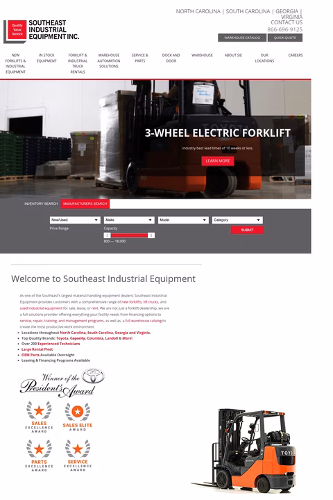 Southeast-Industrial-Equipment Homepage 1440px