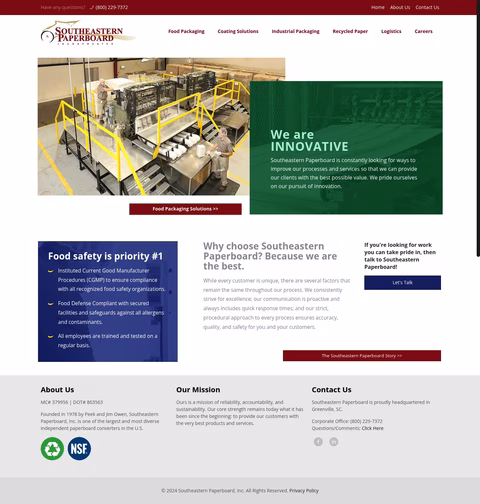 Southeastern-Paperboard Homepage 1440px