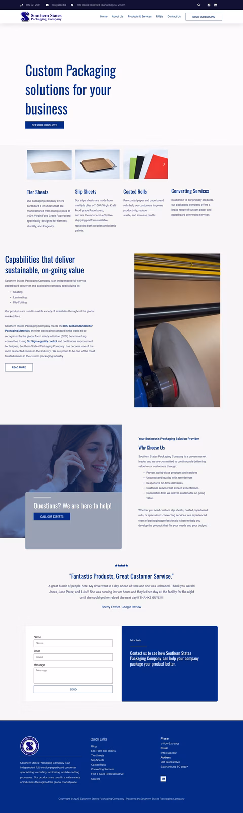 Southern-States-Packaging-Company Homepage 1440px