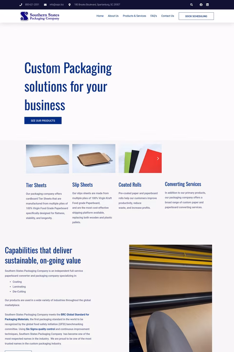 Southern-States-Packaging-Company Homepage 1440px
