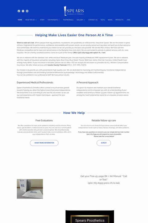 Spears-Prosthetics-Orthotics Homepage 1440px