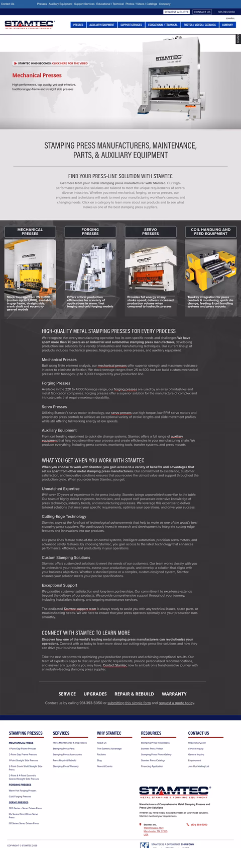 Stamtec Homepage 1440px