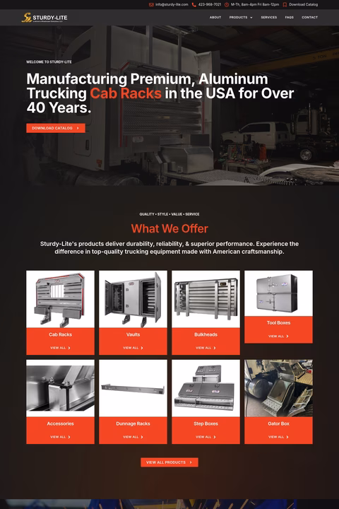 Sturdy-Lite Homepage 1440px