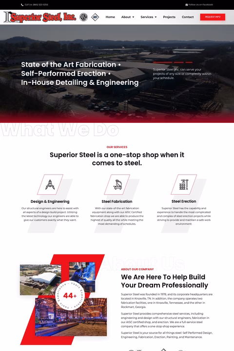 Superior-Steel-Inc Homepage 1440px