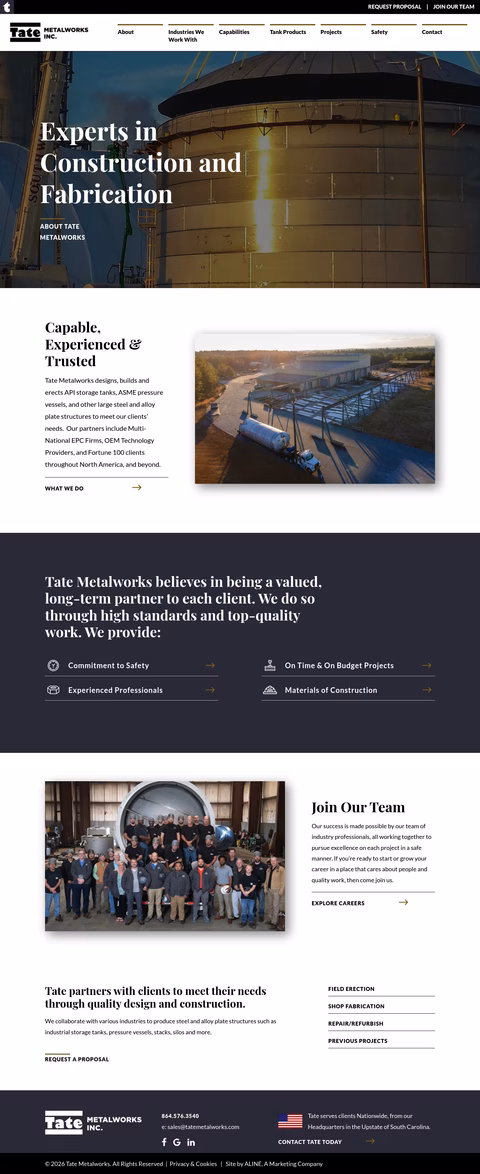 Tate-Metalworks Homepage 1440px