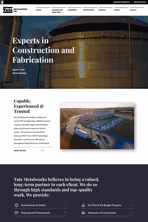 Tate-Metalworks Homepage 1440px