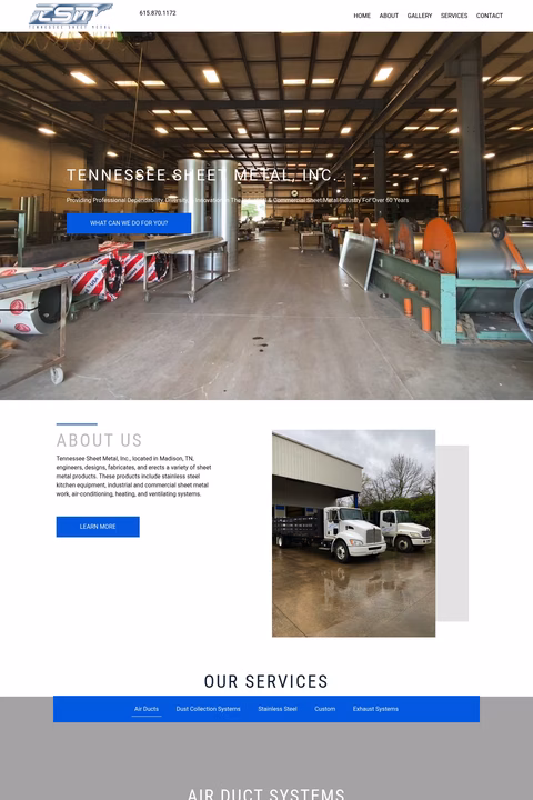 Tennessee-Sheet-Metal Homepage 1440px