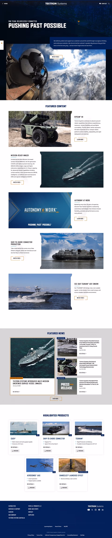 Textron-Systems Homepage 1440px