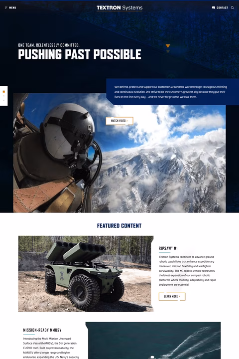 Textron-Systems Homepage 1440px