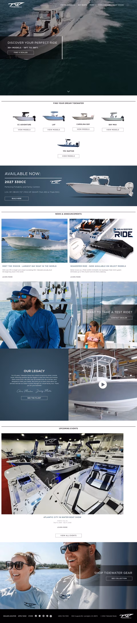 Tidewater-Boats Homepage 1440px