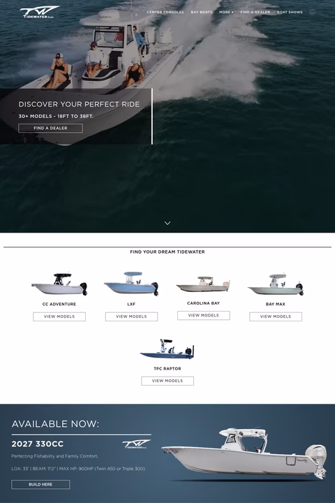 Tidewater-Boats Homepage 1440px