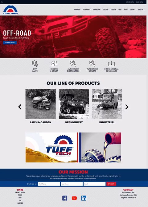 Tuff-Torq Homepage 1440px